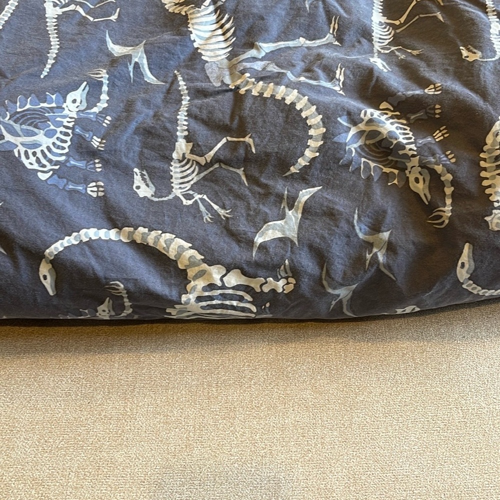 Pottery Barn Kids Dinos Skeleton Print Duvet Cover